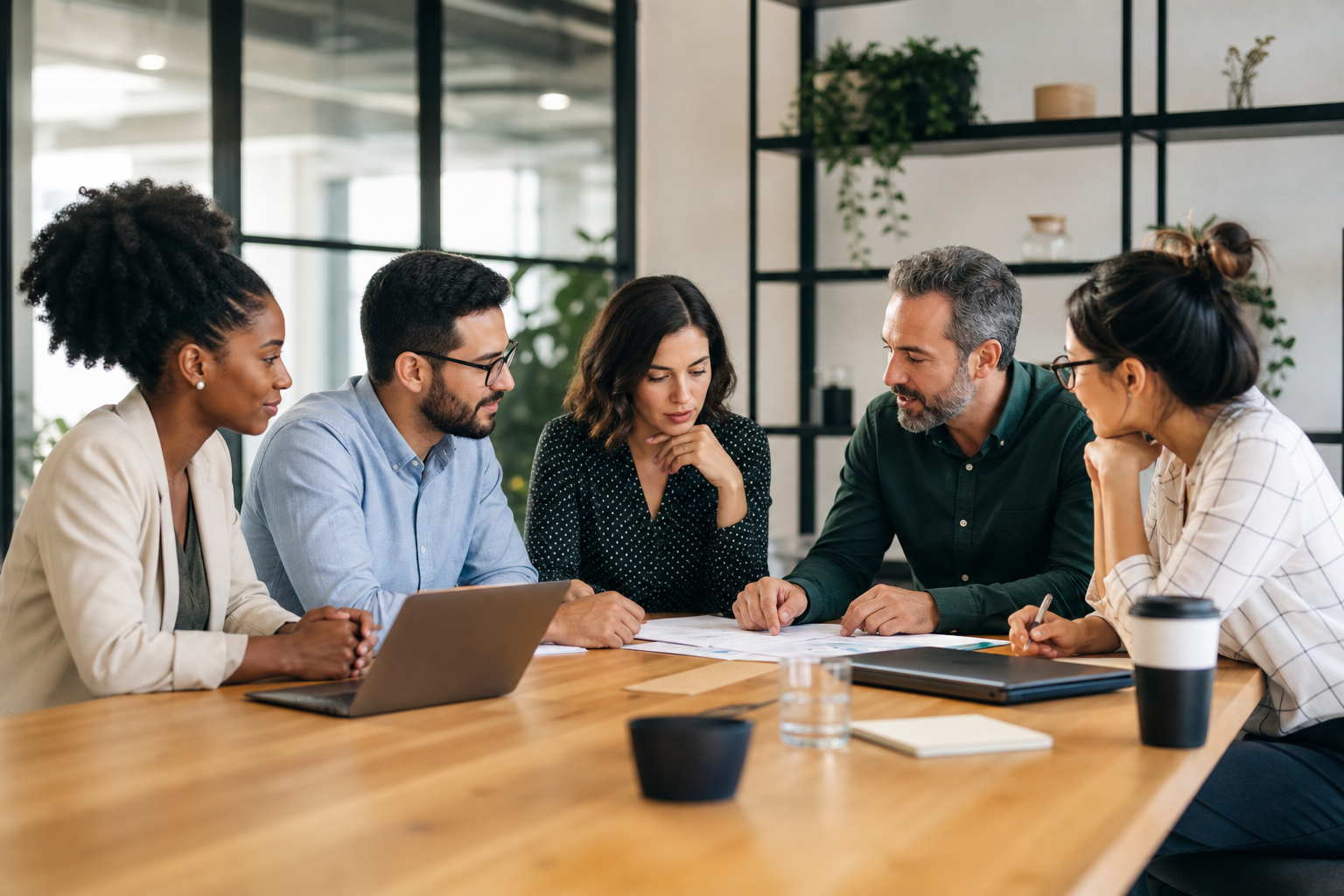 Equipe reunida em ambiente de trabalho